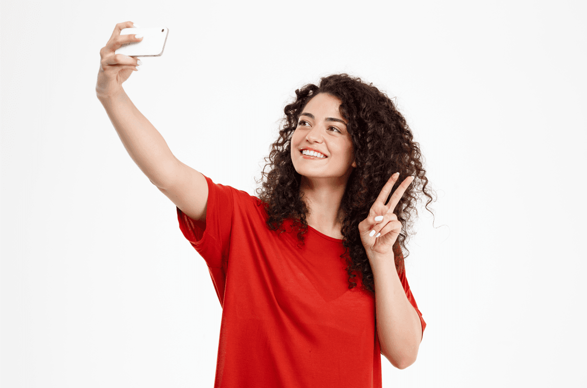 Women clicking selfie