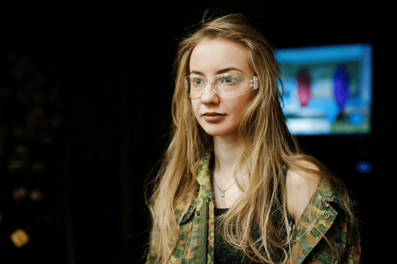 Military Girl In Camouflage